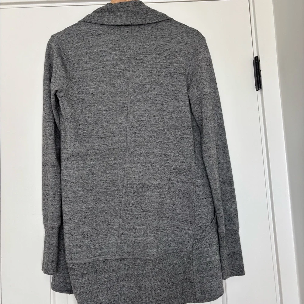 Athleta Pranayama Wrap Marled Gray Open Front Cardigan Yoga Lounge XXS - Picture 3 of 8